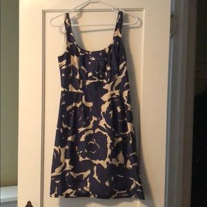 J.Crew blue floral silk sleeveless dress